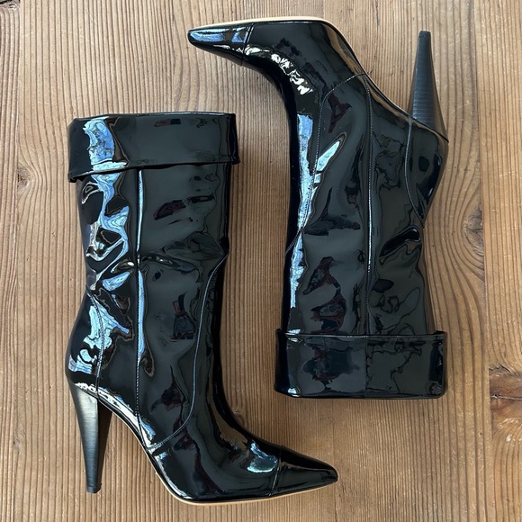 NIB IRO Paris Ully Patent-Leather High Heel Boots in Black - FR 40 / US 8.5 - Picture 5 of 16